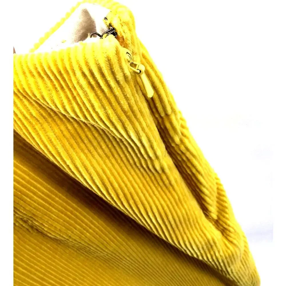 Anthropologie Maeve Yellow Corduroy Mini‎ Skirt Size 4 NWOT